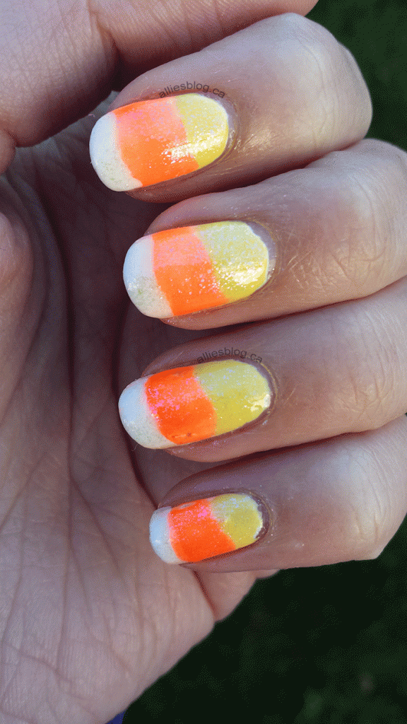 halloween nails candy corn nails