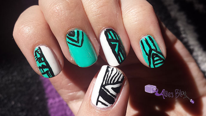 turquoise tribal nails 