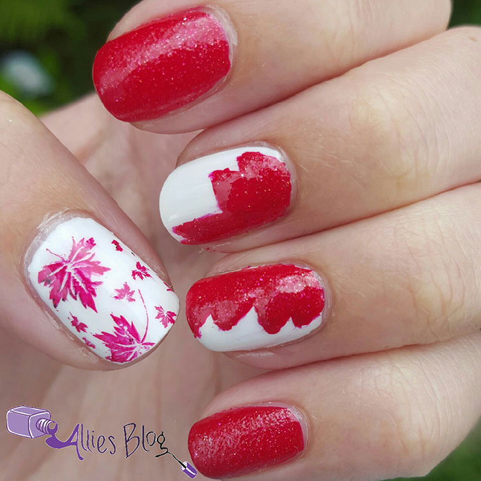 canada day nails | red and white | happy canada day