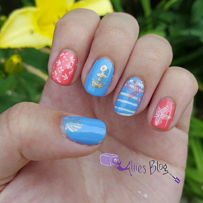 nautical nail art tutorial using born pretty store stamping plates