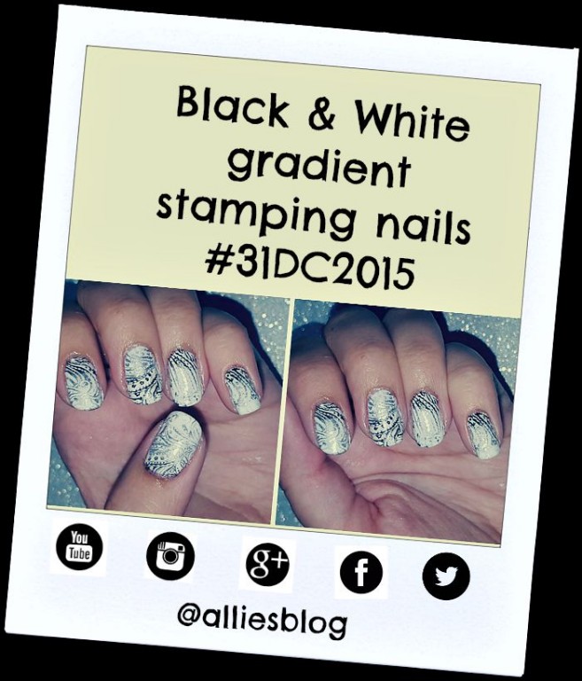 black and white nails | 31 day challenge | bornprettystore stamper | gradient stamping | #31dc2015