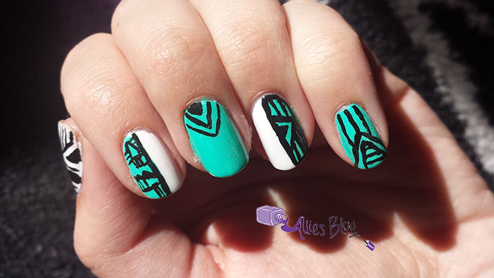 turquoise tribal nails