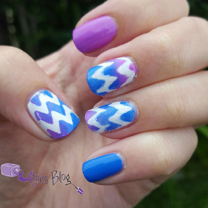 purple and blue gradient chevron nails | using bornprettystore chevron stickers | #omd3nails